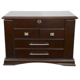 Large Wood Jewelry Box, Jewelry Organizer with Mirrored Lift Lid & Safety Lock-Used