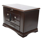 Large Wood Jewelry Box, Jewelry Organizer with Mirrored Lift Lid & Safety Lock-Used