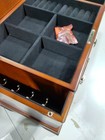 Large Wood Jewelry Box, Jewelry Organizer with Mirrored Lift Lid & Safety Lock-Used