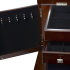 Large Wood Jewelry Box, Jewelry Organizer with Mirrored Lift Lid & Safety Lock-Used