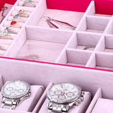 Arolly  Two-layer Leather Jewelry Box Watch Organizer Display Storage Case -KATHY1