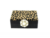 Bombay Travel Storage Jewelry Case and Treasures Box Organizer - Leopard - Dimensions 7" x 5" x 3"