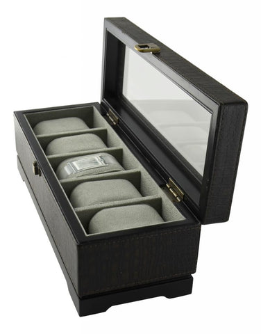 Leather Display Watch Case Brand Bombay Dimensions 4"H x 12.50"W x 4.75"D