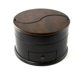 Round Wood Style Serenity Jewelery Box 5"H x 9"DIAM
