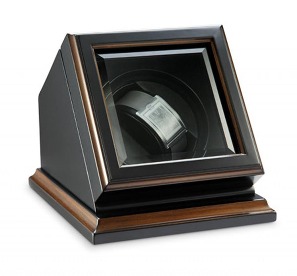 Top Quality Automatic Single Black Wood Watch Winder Brand by Bombay Dimensions 5.75"H x 7.25"W x 6"D