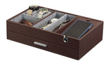 Arolly Leatherette Valet Tray with Pullout Drawer