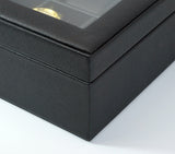 12 Slots Watch Display Case Glass Top Jewelry Storage Box Organizer