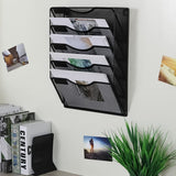 Arolly 5 Pockets Mesh Wall Vertical File Holder, Document and Letter Organizer
