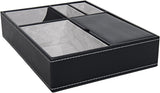 10 Inch Black Leatherette Valet Tray