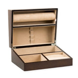 Top Quality Men’s Walnut Finish Wood Watch Case Valet Storage Box Organizer