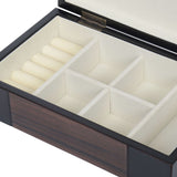 BELA Dark wood Valet Travel Case Jewelry Organizer Storage Box