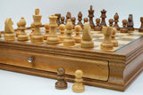 Wooden Chess Set with 2 Side Storage Drawers -Board Game