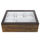 Top Quality Men’s Wood Watch case Valet Storage Box Organizer-Brown