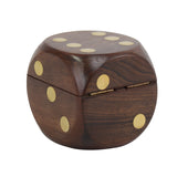 Decorative Hand Carved Dice Box with 5 Dice perfect  Gift for everyone