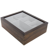 Top Quality Men’s Wood Watch case Valet Storage Box Organizer-Brown