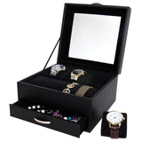 Arolly Watch Case Storage Box And Valet Organizer in Black