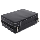 Top-quality Black Large 4 Watch Leather Display Box Zip Case Portable Travel Storage Organizer