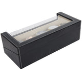 Top-Quality Black Large 5 Watch Leather Display Box Case Storage Organizer